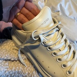 Alexander McQueen Off-White Leather Sneakers